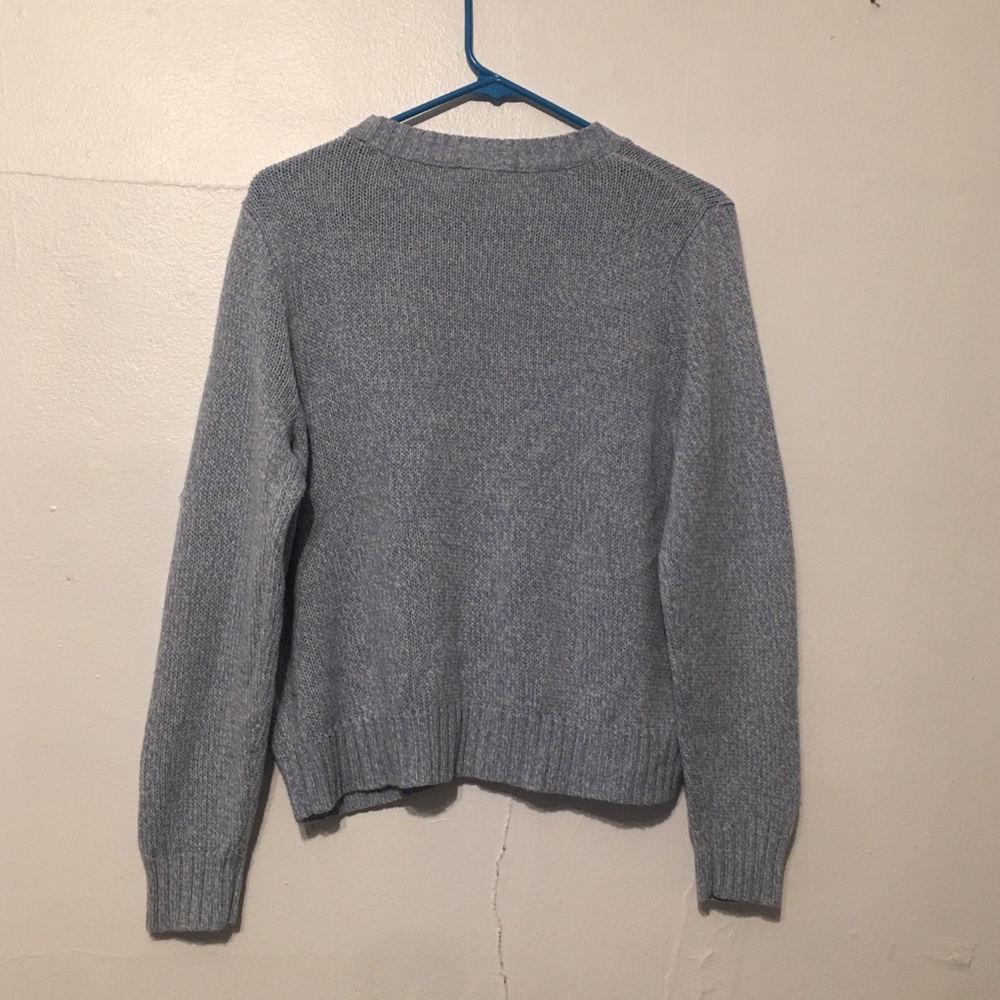 H&M Divided Knit Sweater Scoop Neck Light Blue & White Size Médium - Picture 5 of 13